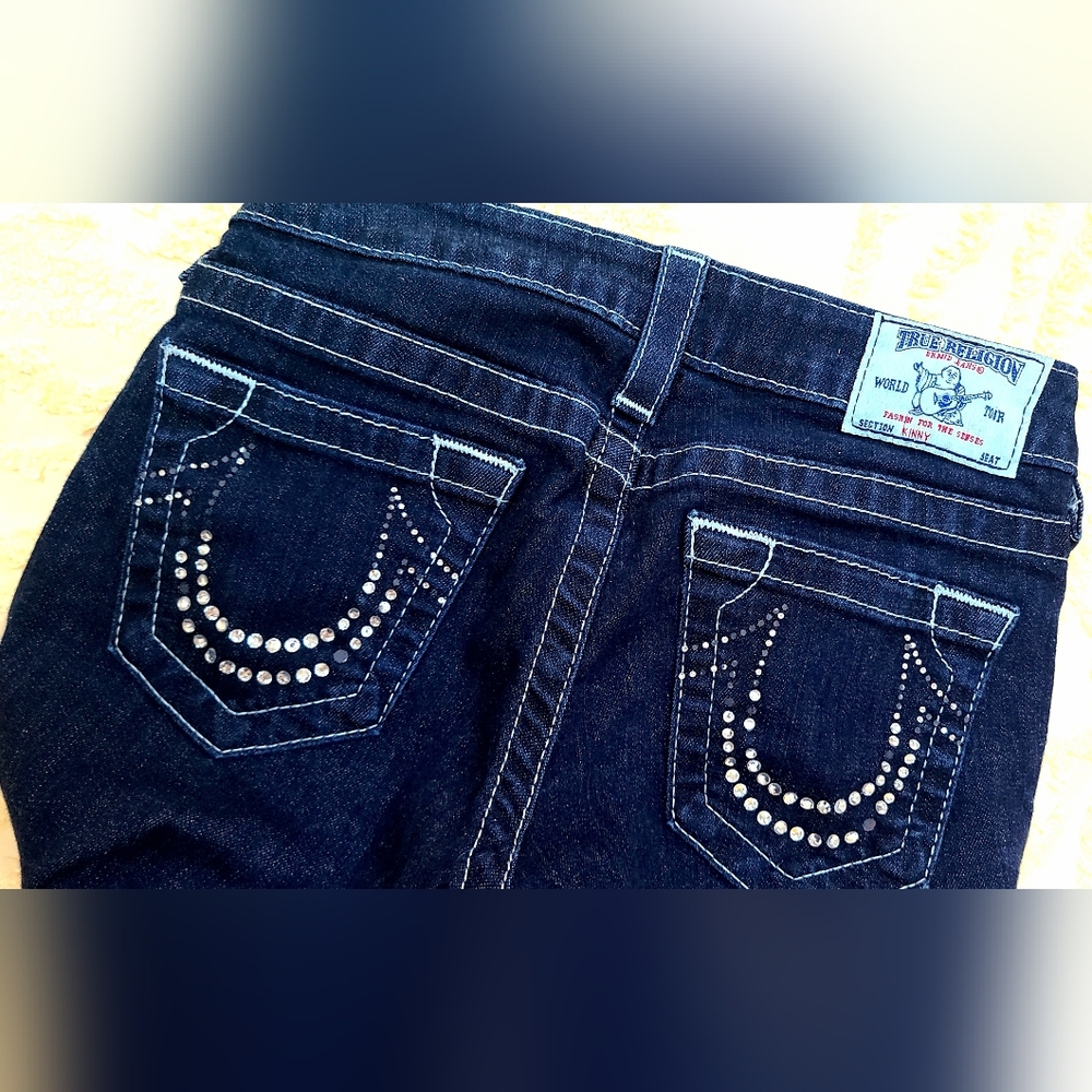 True Religion Indigo Low Rise Skinny Jeans 25 - Picture 3 of 5